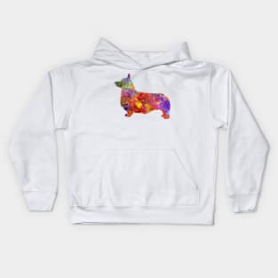 Pembroke Welsh Corgi  in watercolor Kids Hoodie